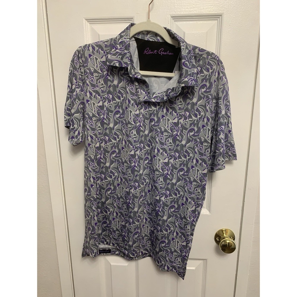 NWT Robert Graham Retro Club Short Sleeve Men's Performance Golf Polo Small